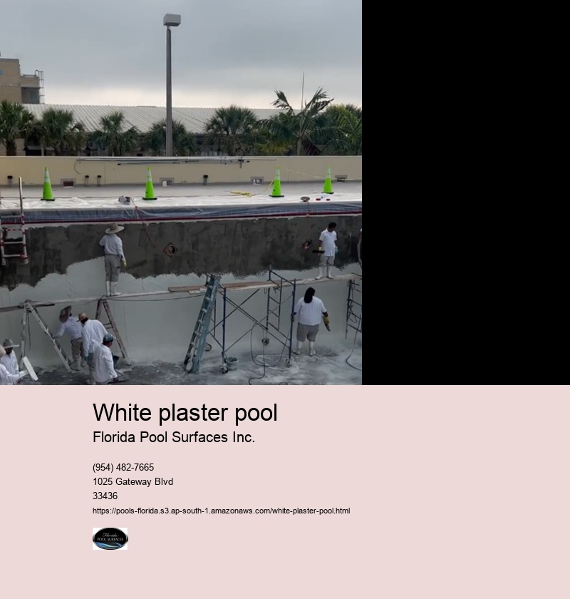 white plaster pool